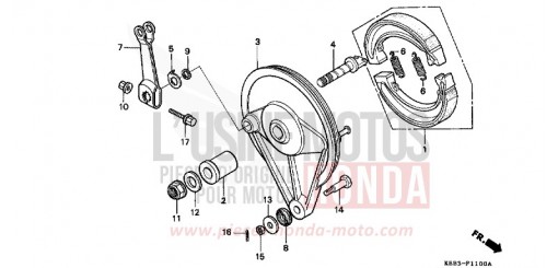 REAR BRAKE PANEL CA125S de 1995